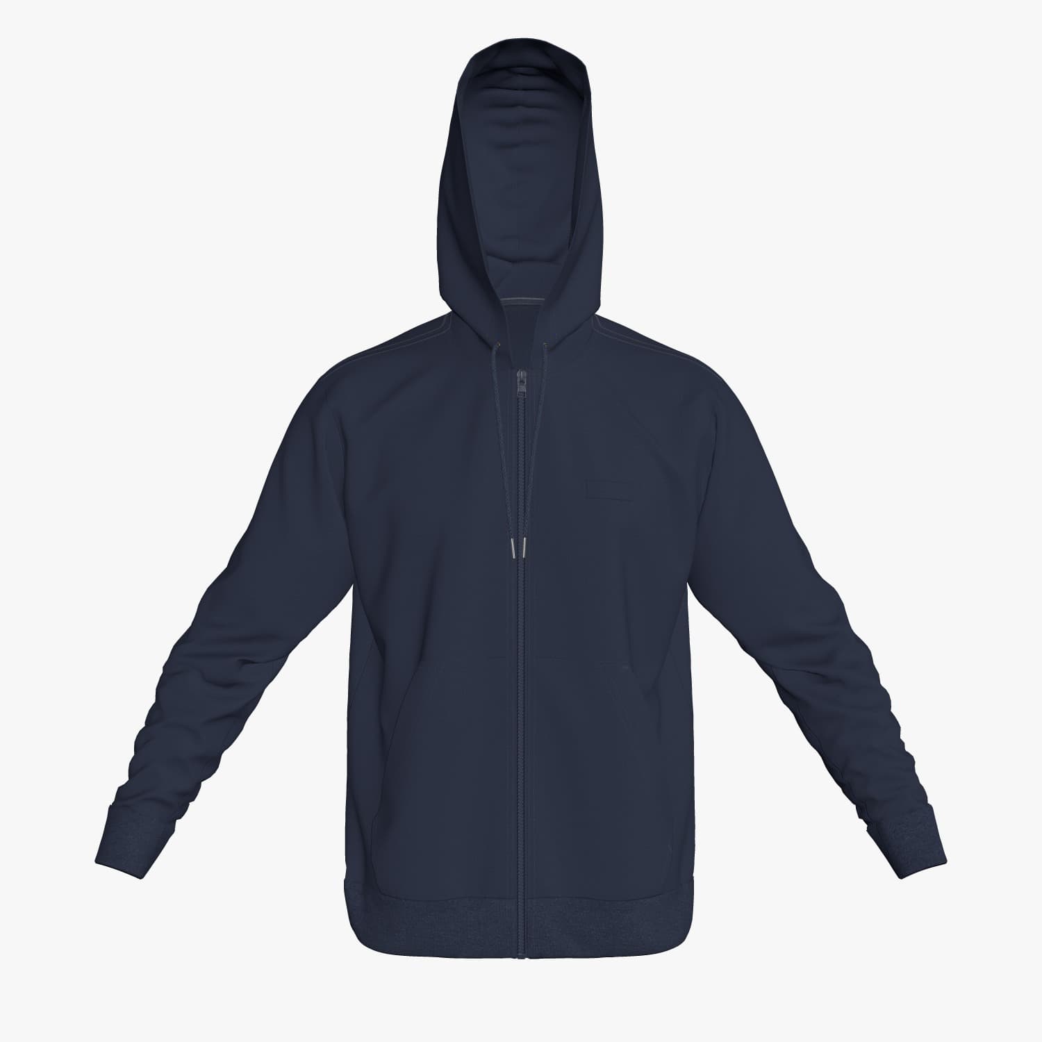Blue Cotton Hoodie - Front