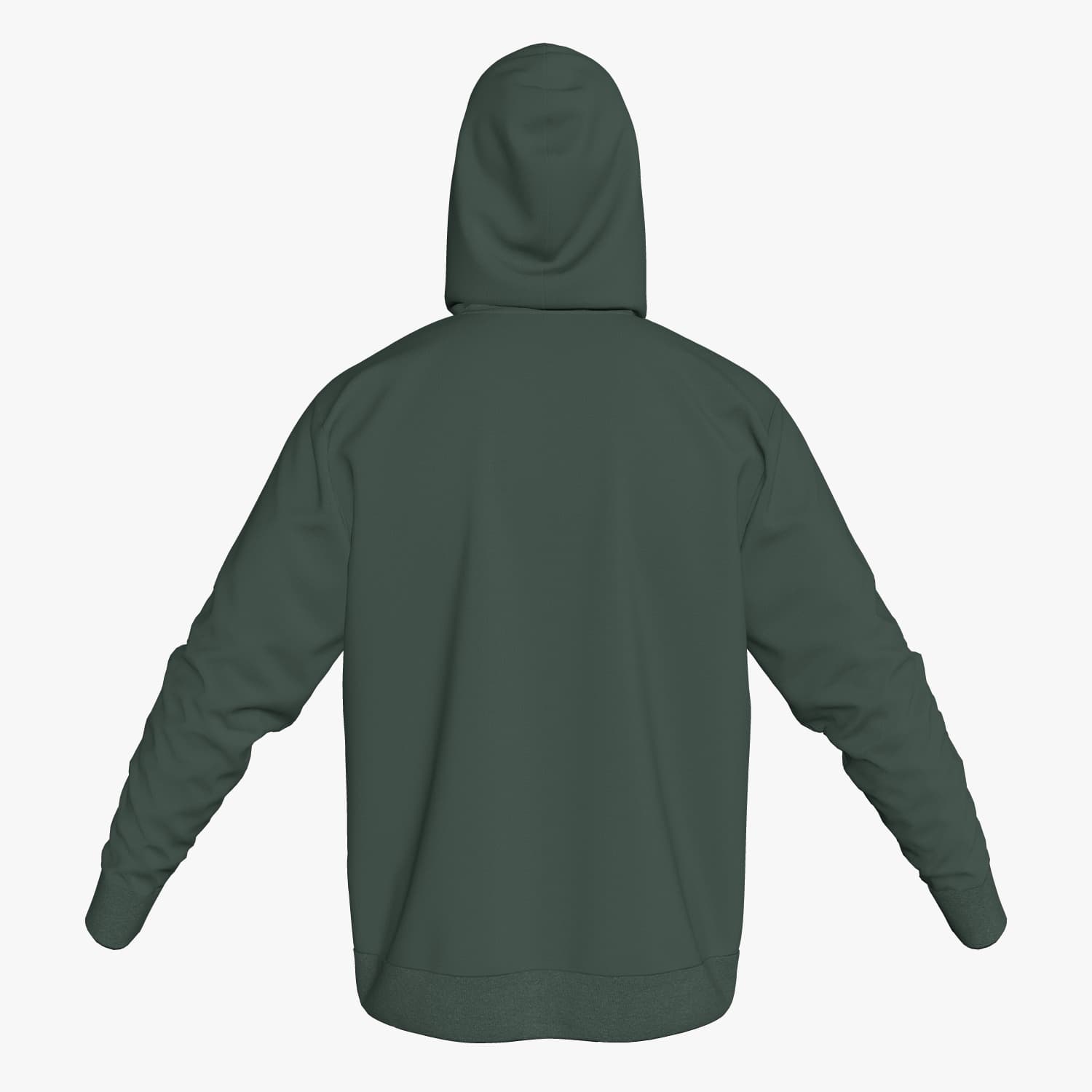 Green Cotton Hoodie - Back