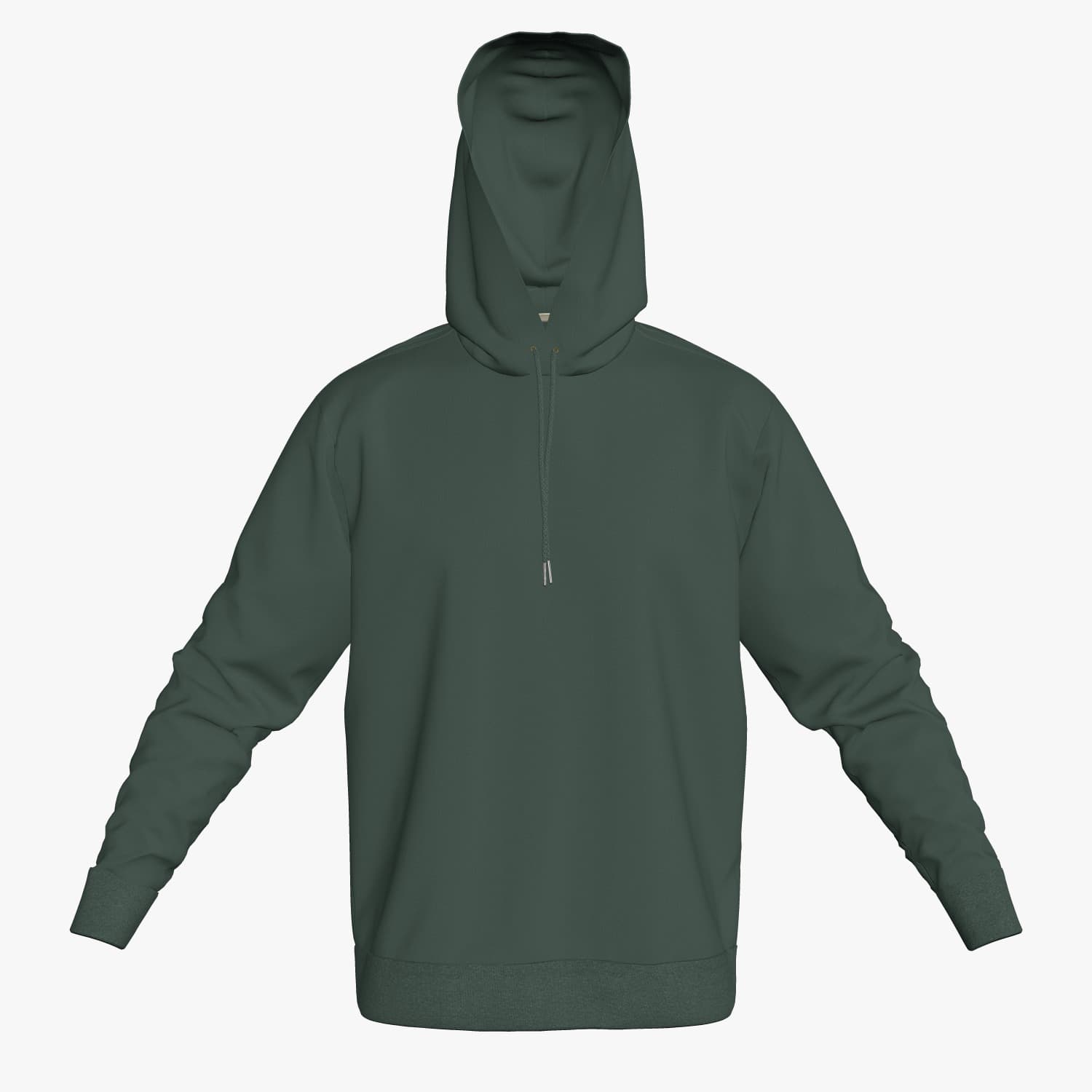 Green Cotton Hoodie - Front